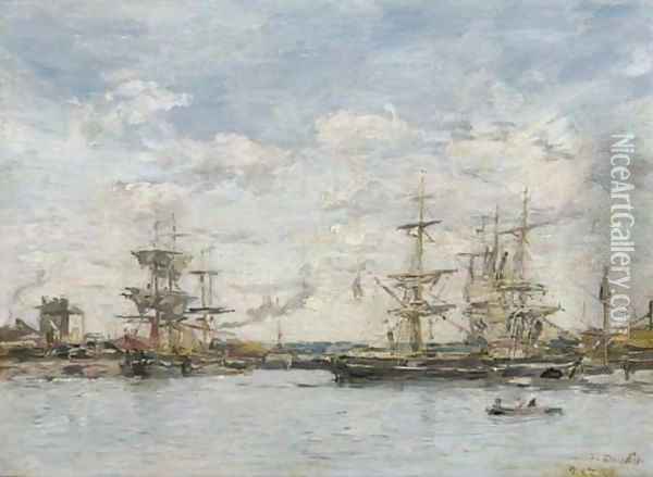 Deauville, Le bassin 2 Oil Painting - Eugene Boudin