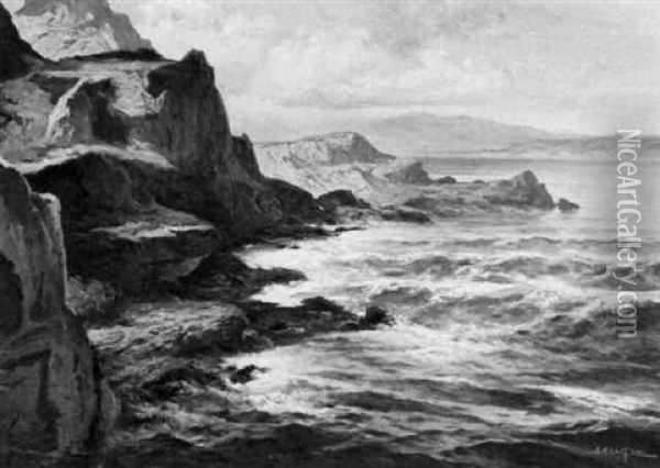 Rocky Coast Oil Painting - John (Giovanni) Califano