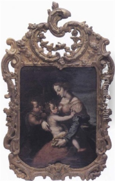 Vierge A L'enfant Avec Saint Jean-baptiste Oil Painting - Luca Cambiaso