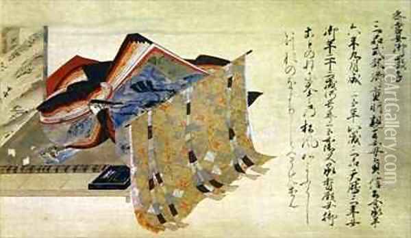 The poet princess Saigu no Nyogo Yoshiko Oil Painting - Nobuzane Fujiwara