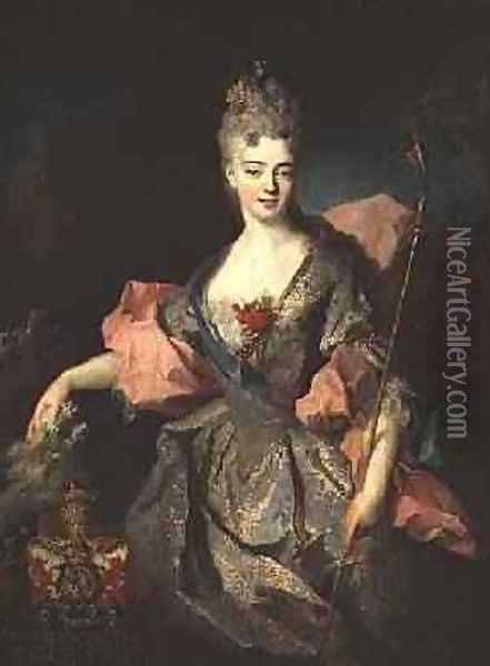 Lady Mary Josephine Drummond, Countess of Castelblanco, c.1716 Oil Painting - Jean-Baptiste Oudry