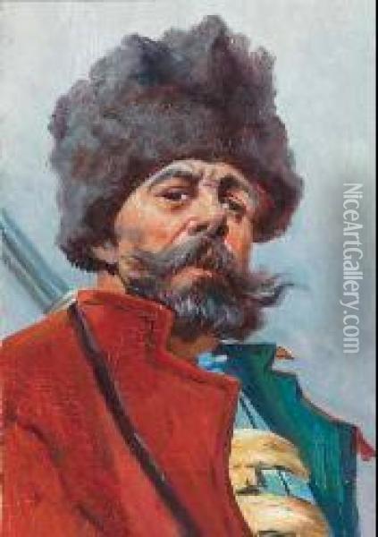 Kossack Oil Painting - Pavel Osipovich Kovalevskii