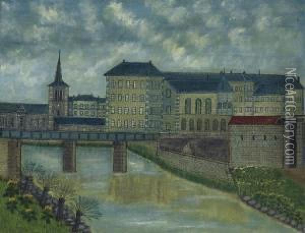 Institution Saint Marie, Belfort Oil Painting - Louis Vivin