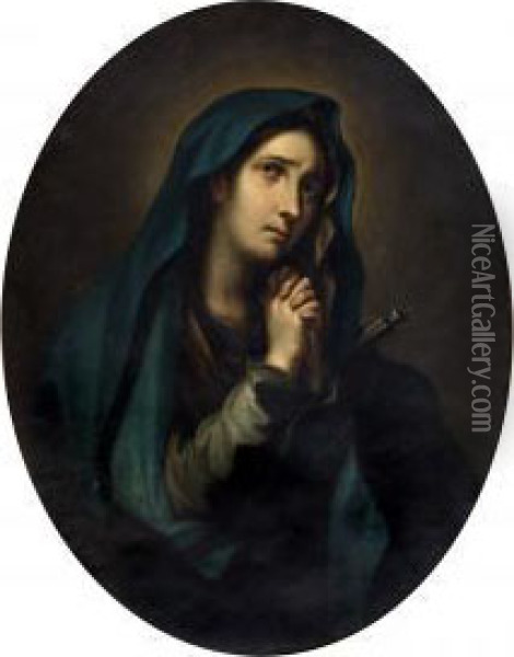Virgen Dolorosa Oil Painting - Miguel Cabrera