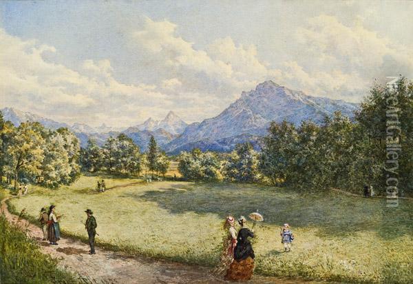 Blick Auf Den Untersberg Oil Painting - Franz Alt