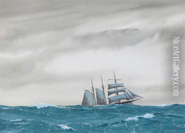 Coastal Scene Oil Painting - Albert Dunnington