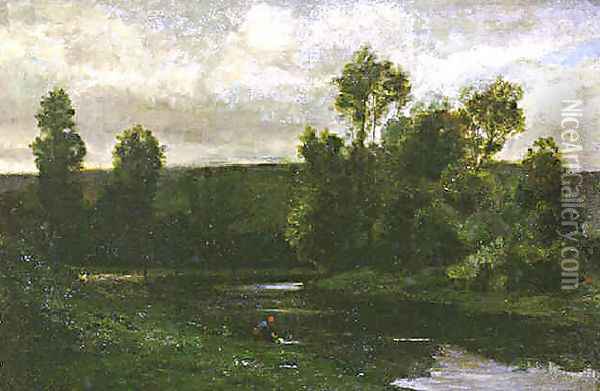 On the Oise Oil Painting - Charles-Francois Daubigny