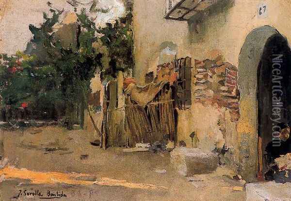 Valencian Alquería Oil Painting - Joaquin Sorolla Y Bastida