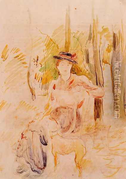 Jeune Fille A La Levrette Oil Painting - Berthe Morisot
