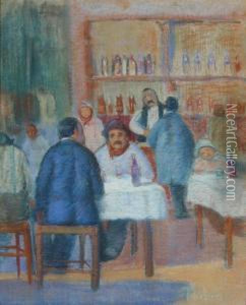 La Cantina-(la Boca) Oil Painting - Valentin Thibon de Libian