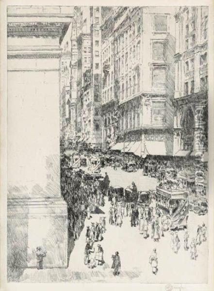 Fifth Avenue, Noon Oil Painting - Frederick Childe Hassam