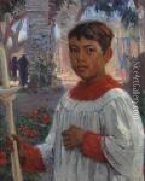 Altar Boy Oil Painting - Joseph A. Kleitsch