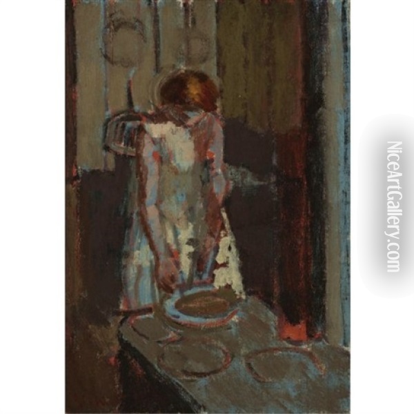 A French Kitchen Oil Painting - Walter Sickert