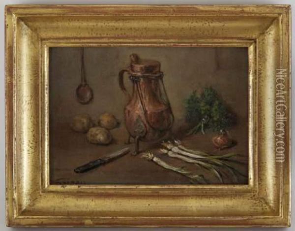 Nature Morte Aux Legumes Oil Painting - Francois Adolphe Grison