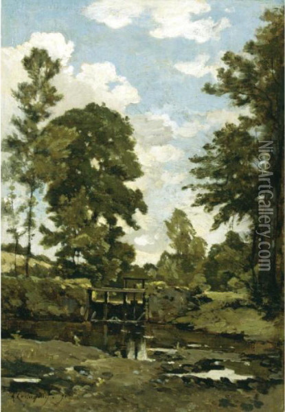L'ecluse Oil Painting - Henri-Joseph Harpignies