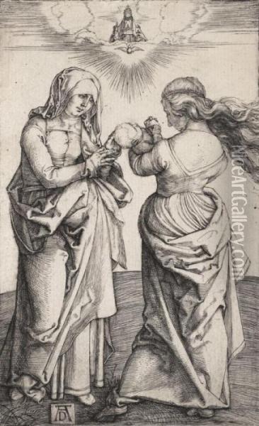La Vierge Et L'enfant Avec Sainte Anne Oil Painting - Albrecht Durer