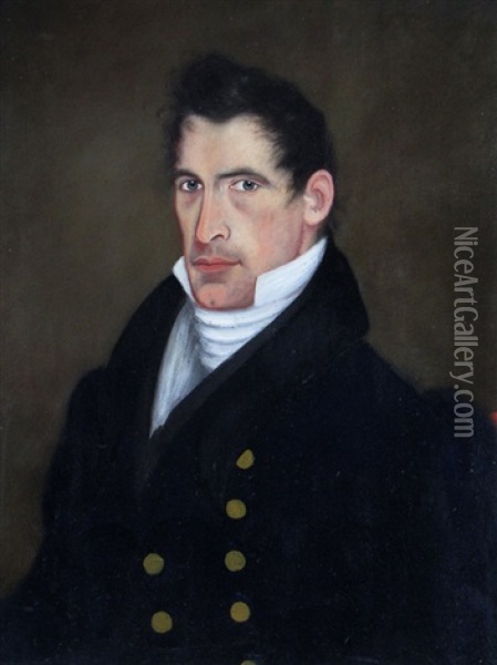 Untitled (portrait Of A Handsome Sea Captain) Oil Painting - Frederick Mayhew