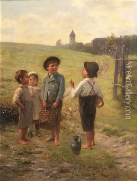 Auf Dem Heimweg Oil Painting - Johann Friedrich Engel