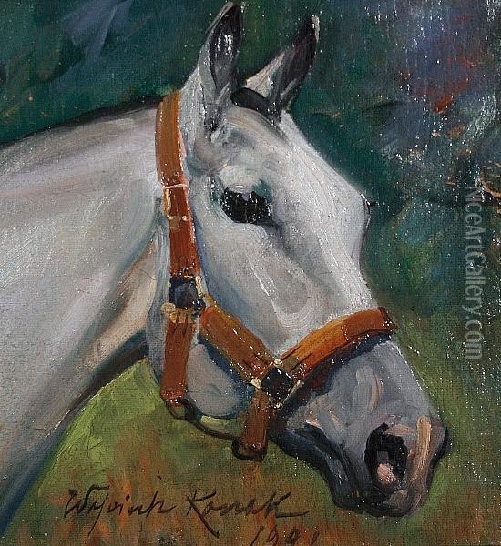 Horse Oil Painting - Wojciech Von Kossak