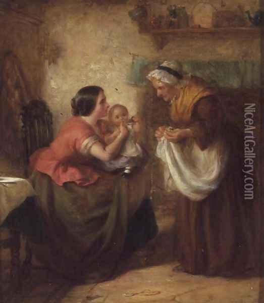 The First Tooth Oil Painting - Edward Hughes