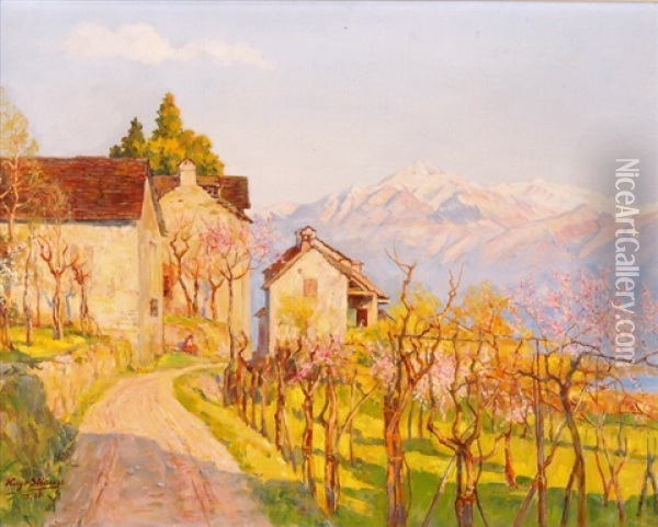 Fruhling In Tessin Oil Painting - Hugo Strauss