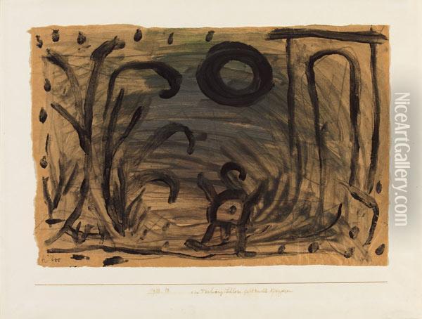 Ein Vorhang-schloss Geht Nachts Spazieren Oil Painting - Paul Klee