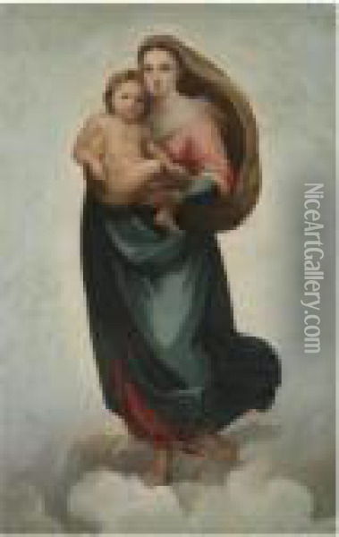 The 'sistine Madonna' Oil Painting - Raphael (Raffaello Sanzio of Urbino)