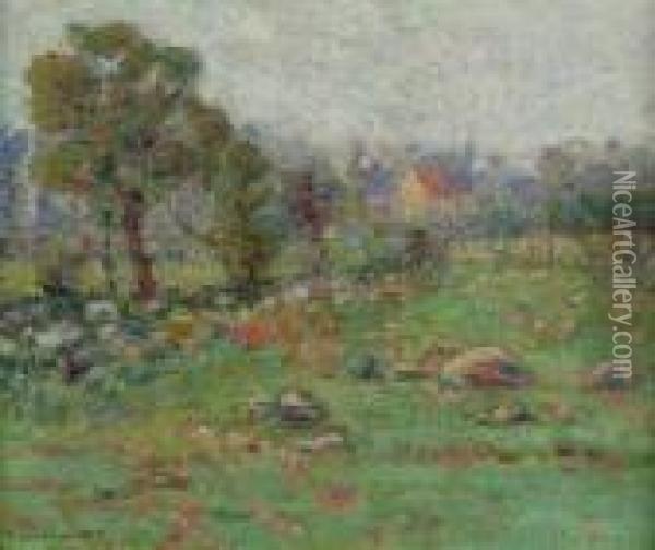 A Rocky Field In Summer Oil Painting - William E. Schumacher