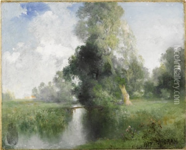 Beside The Stream Oil Painting - Thomas Moran
