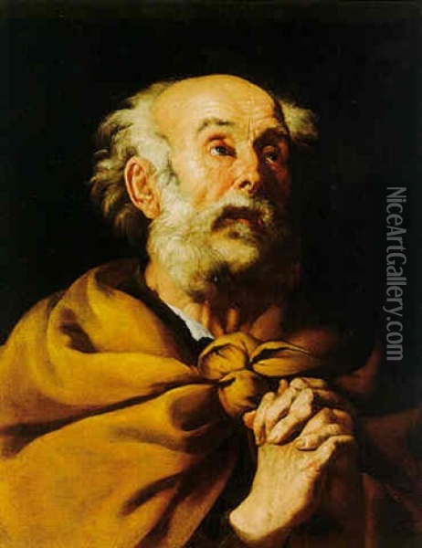 Head Of Saint Peter Oil Painting - Francesco Fracanzano