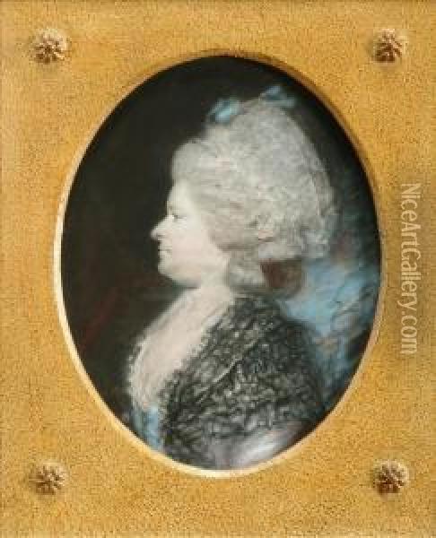 Attributed To Hugh Douglas Hamilton Portraitof Mrs Ramsay Oil Painting - Hugh Douglas Hamilton