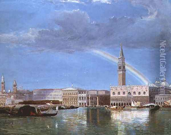 The Piazzetta and Doges Palace from the Bacino Oil Painting - James Holland