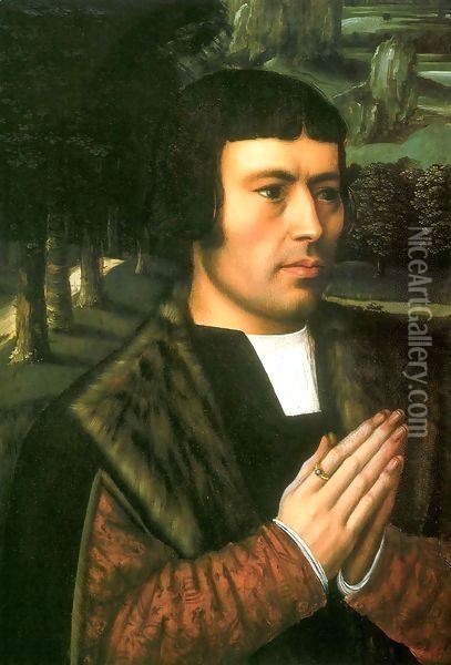 Portrait of a Man in Prayer Oil Painting - Ambrosius Benson