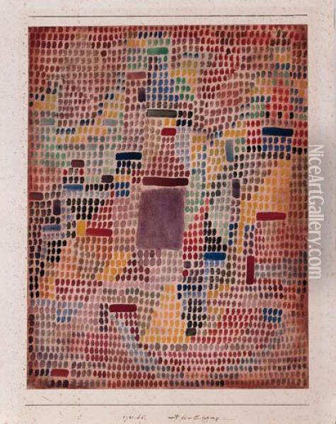 Mit Dem Eingang Oil Painting - Paul Klee