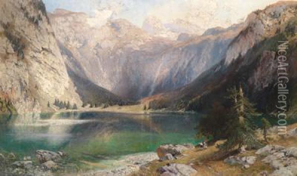 Blick Auf Den Obersee Im Berchtesgadener Land Oil Painting - Heinrich (Heinz) Hiller