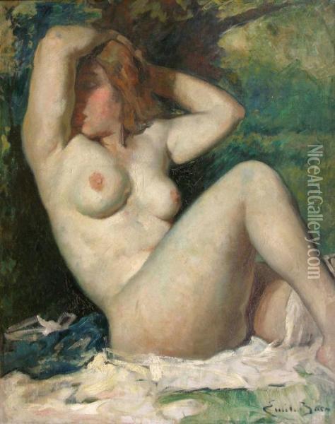 Femme Nueassise Oil Painting - Emile Baes