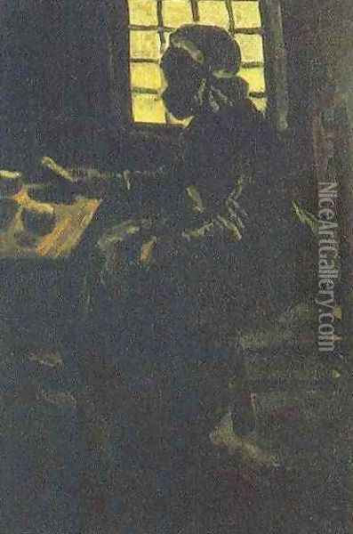 Peasant Woman Taking Her Meal Oil Painting - Vincent Van Gogh
