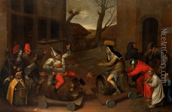 The Fight Between Carnival And Lent Oil Painting - Pieter Bruegel the Elder