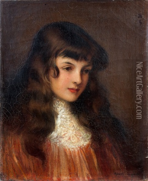 Portrait De Jeune Fille Oil Painting - Albert Lynch