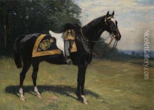 Portrait Of A Black Horse Oil Painting - John Atkinson
