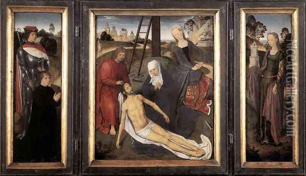 Triptych of Adriaan Reins 1480 Oil Painting - Hans Memling