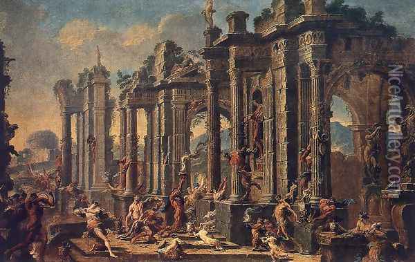 Bacchanalian Scene 1710s Oil Painting - Alessandro Magnasco