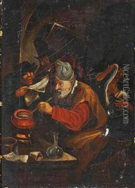 The Apothecary Oil Painting - Egbert Van Heemskerk Le Vieux