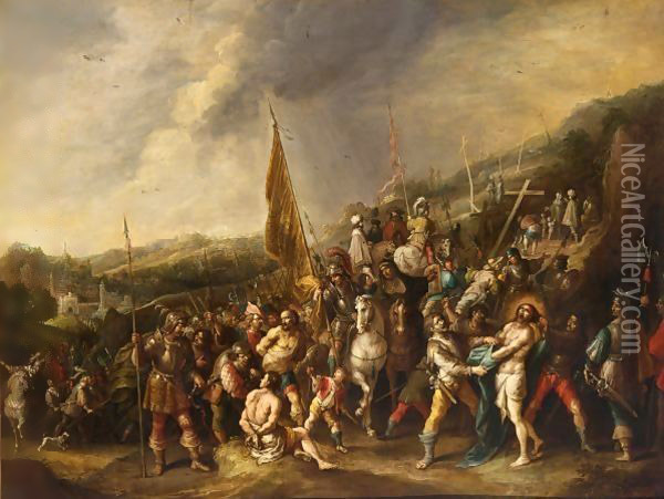 Christ On The Road To Cavalry Oil Painting - Frans the younger Francken