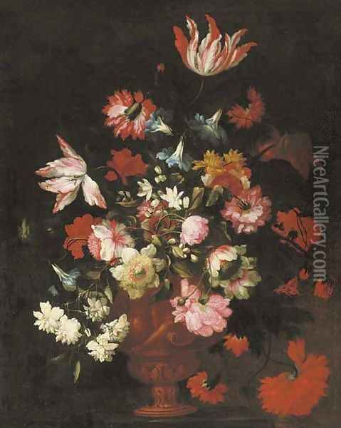 Tulips Oil Painting - Antonio Mezzadri