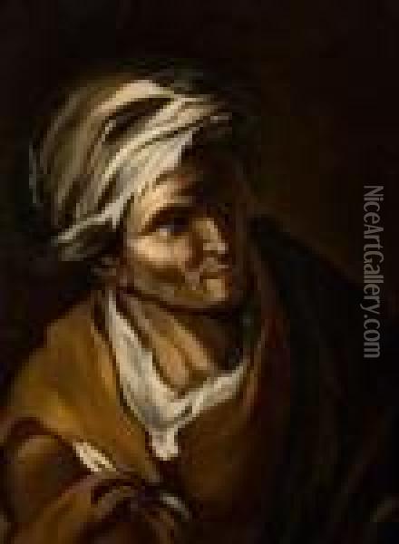 Homme Au Turban Oil Painting - Salvator Rosa