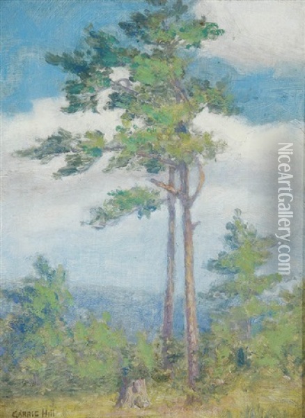 Spring Landscape With Tree Oil Painting - Caroline Carrie Lillian Hill