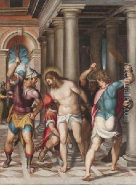 Theflagellation Of Christ Oil Painting - Orazio Samacchini