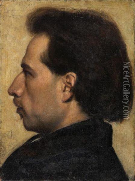 Profile Portrait Of A Young Man Oil Painting - Carolus (Charles Auguste Emile) Duran