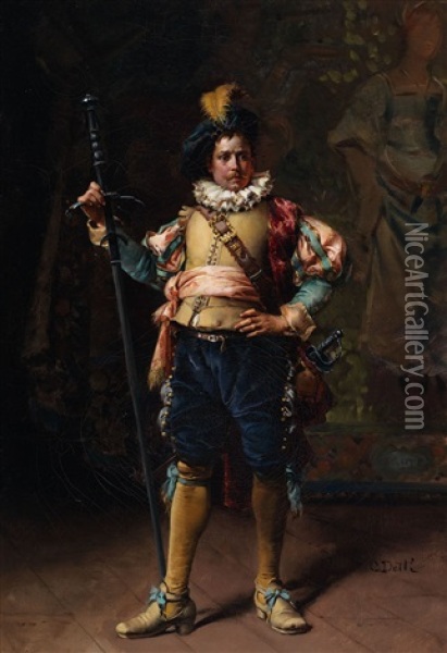 Cavalier Oil Painting - Cesare Auguste Detti